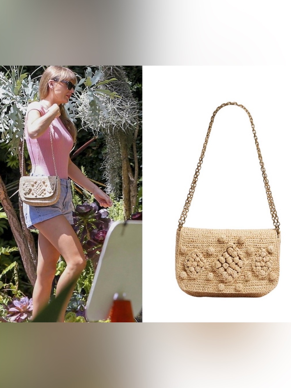 Gerard Darel Raffia Crossbody Bag with Tassels.